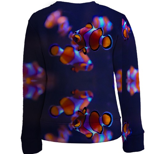 Детский 3D свитшот с рыбками клоунами (вид сзади)