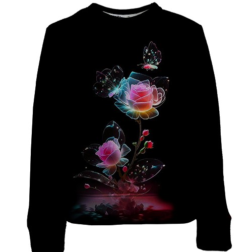 Дитячий 3D світшот з казковою трояндою (вид спереду)