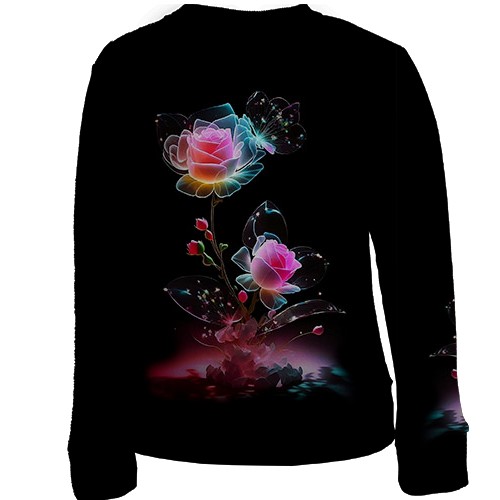 Дитячий 3D світшот з казковою трояндою (вид ззаду)