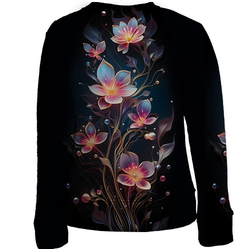 Дитячий 3D світшот з декоративними арт-квіти (вид ззаду)