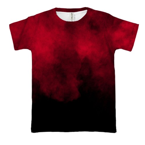 3D футболка з червоно-чорним димом (вид спереду)