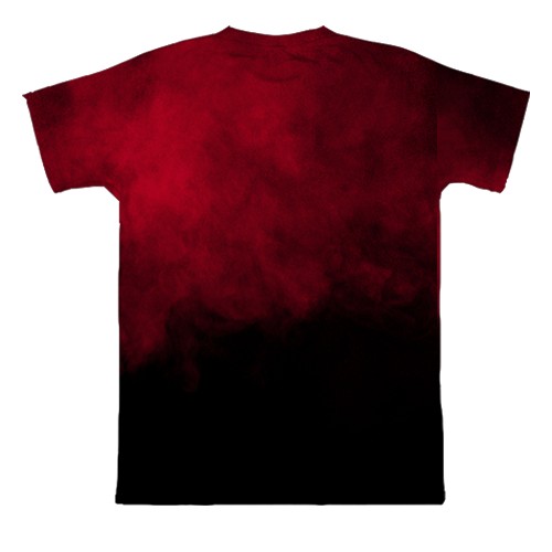 3D футболка з червоно-чорним димом (вид ззаду)