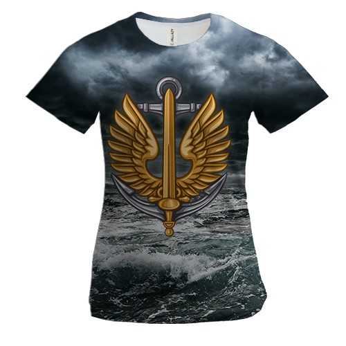 Женская 3D футболка Морская пехота (вид спереди)