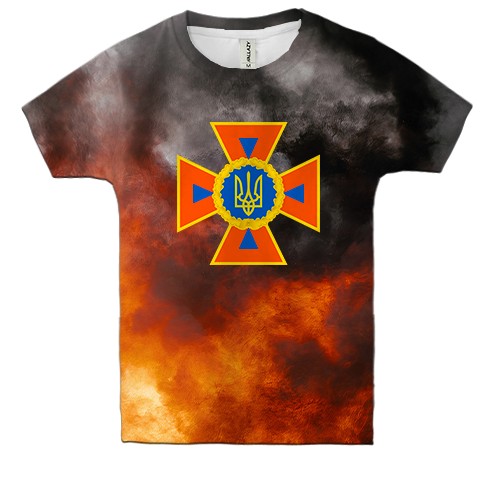 Дитяча 3D футболка ДСНС (2) (вид спереду)