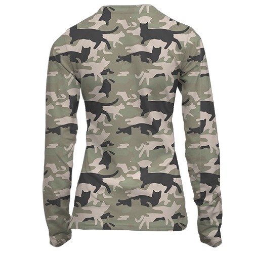 Жіночий 3D лонгслів Сокіл зі змією (Котофляж) (вид ззаду)