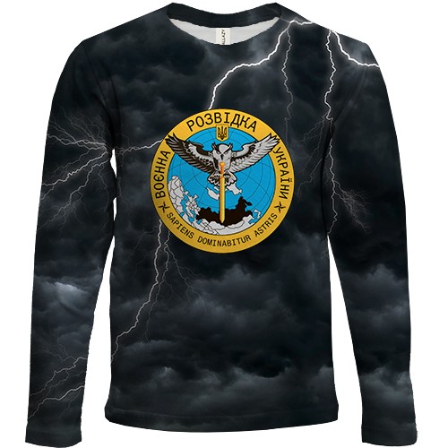 Дитячий 3D лонгслів ГУР України (вид спереду)