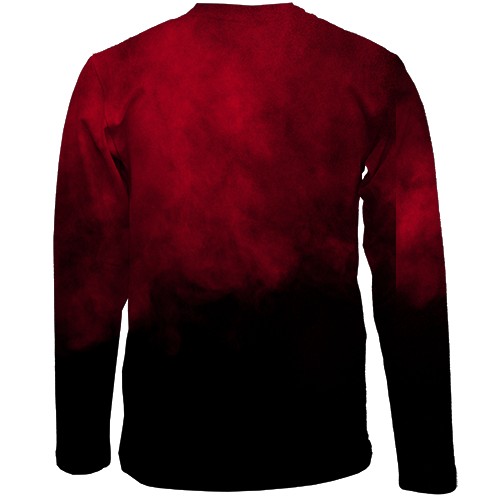 Дитячий 3D лонгслів з червоно-чорним димом (вид ззаду)