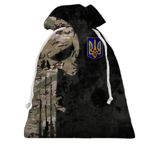 3D Подарунковий мішечок Punisher skull multicam (вид спереду)