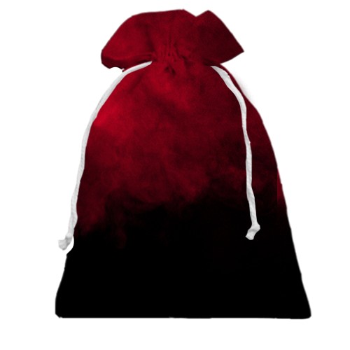 3D Подарочный мешочек Красно-черный дым с Тризубом (вид сзади)