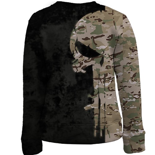 Дитячий 3D світшот Punisher skull multicam (вид ззаду)