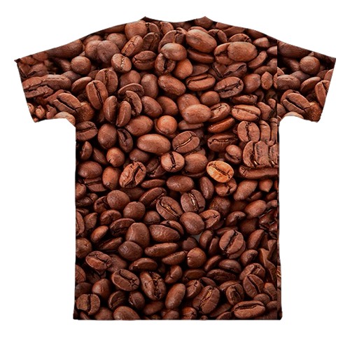 3D футболка Кофейные зерна (вид сзади)