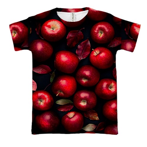 3D футболка Красные яблоки (вид спереди)