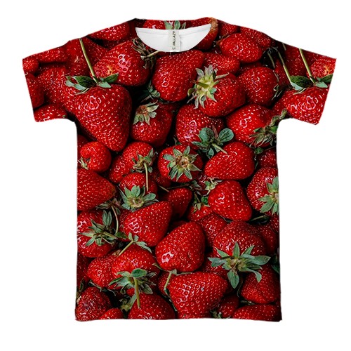 3D футболка Полуниця (вид спереду)