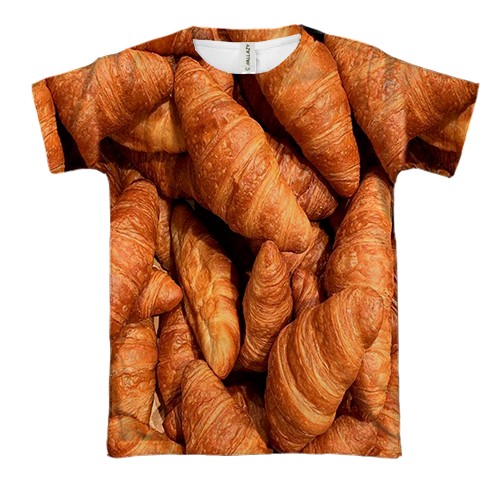 3D футболка Круассаны (вид спереди)