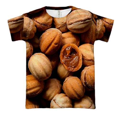 3D футболка Орехи (вид спереди)