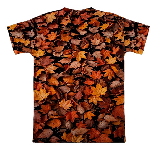 3D футболка Осенние листья (вид сзади)