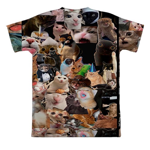 3D футболка Мемные коты (вид сзади)