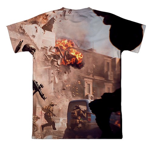 3D футболка Battlefield 6 Вибухи (вид ззаду)