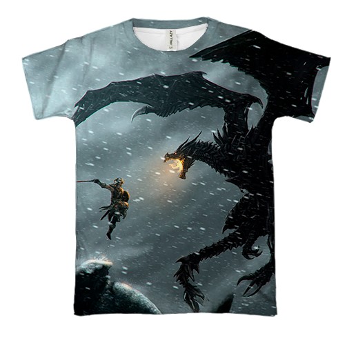 3D футболка TES V Skyrim - Dragon (вид спереду)