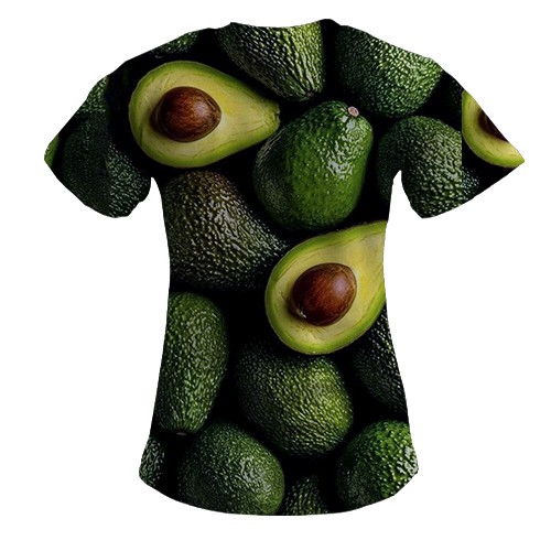 Женская 3D футболка Авокадо (вид сзади)