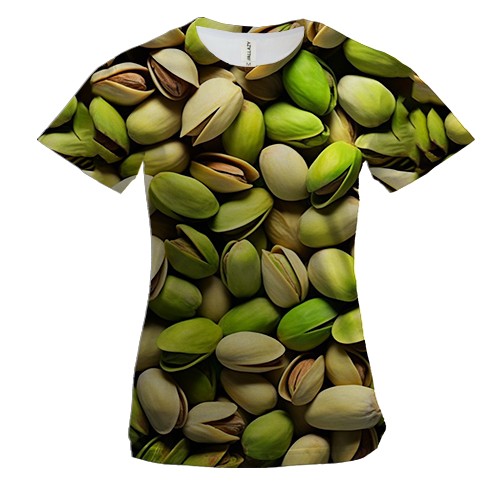 Женская 3D футболка Фисташка (вид спереди)