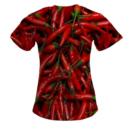 Жіноча 3D футболка Перець Чилі (вид ззаду)