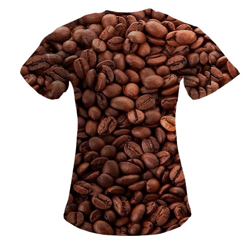 Жіноча 3D футболка Кавові зерна (вид ззаду)