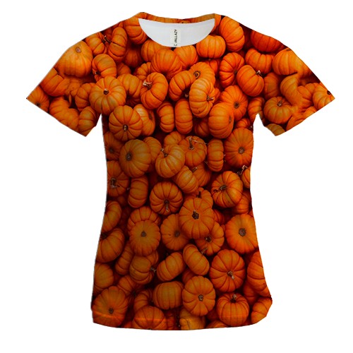Женская 3D футболка Тыквы (вид спереди)