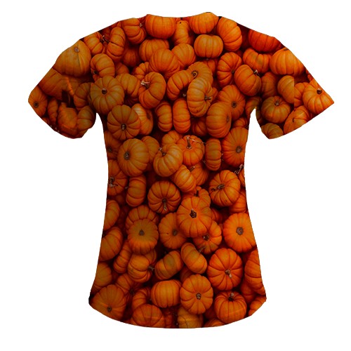 Женская 3D футболка Тыквы (вид сзади)