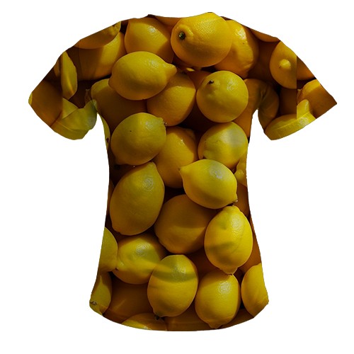 Женская 3D футболка Лимон (вид сзади)