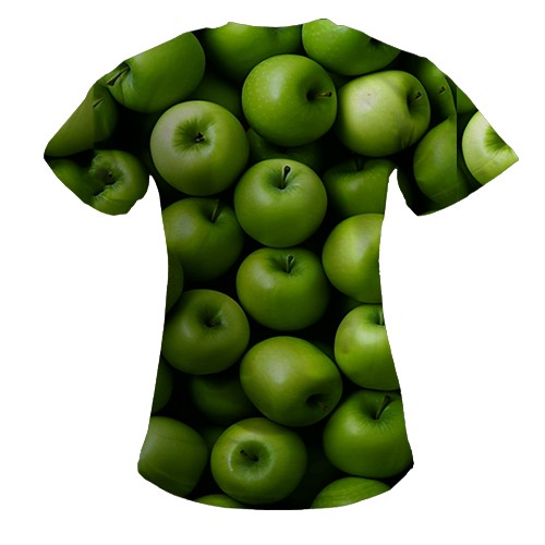 Жіноча 3D футболка Зелені яблука (вид ззаду)