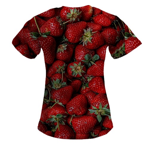 Жіноча 3D футболка Полуниця (вид ззаду)