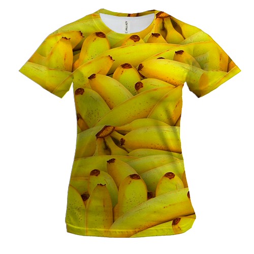 Женская 3D футболка Бананы (вид спереди)