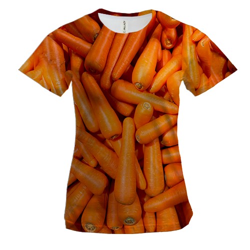 Женская 3D футболка Морковь (вид спереди)