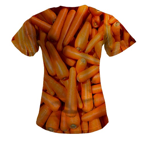 Женская 3D футболка Морковь (вид сзади)