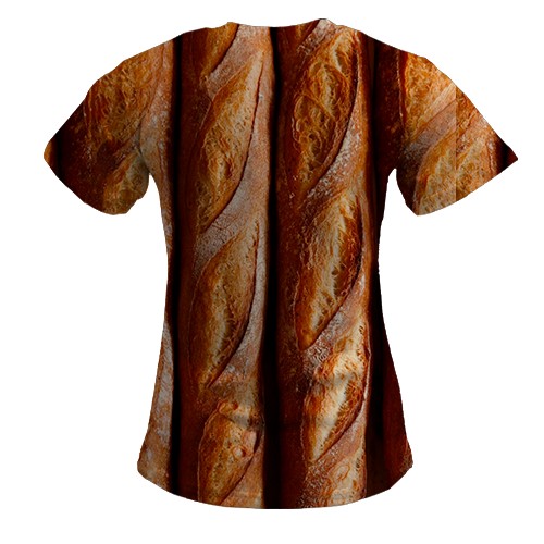 Жіноча 3D футболка Багети (вид ззаду)