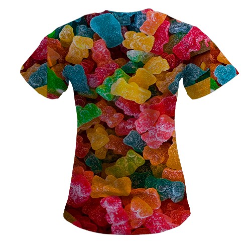 Жіноча 3D футболка Желейні ведмедики (вид ззаду)