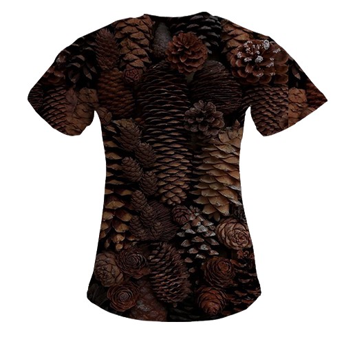 Жіноча 3D футболка Ялинові шишки (вид ззаду)