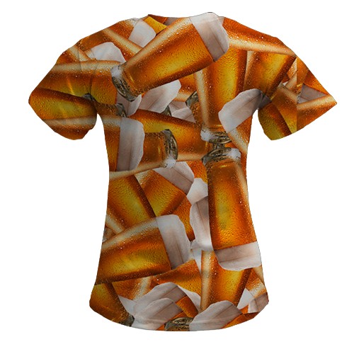 Жіноча 3D футболка Пивний келих (вид ззаду)