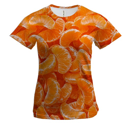 Жіноча 3D футболка Мандаринки (вид спереду)