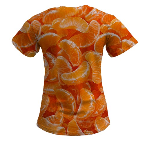 Жіноча 3D футболка Мандаринки (вид ззаду)