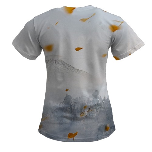 Женская 3D футболка Ghost of Yotei (вид сзади)