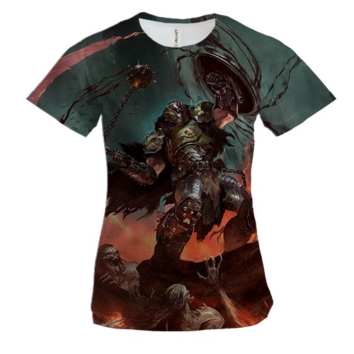 Жіноча 3D футболка DOOM "The Dark Ages" (вид спереду)