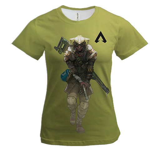 Женская 3D футболка Бладхаунд - Apex Legends (вид спереди)