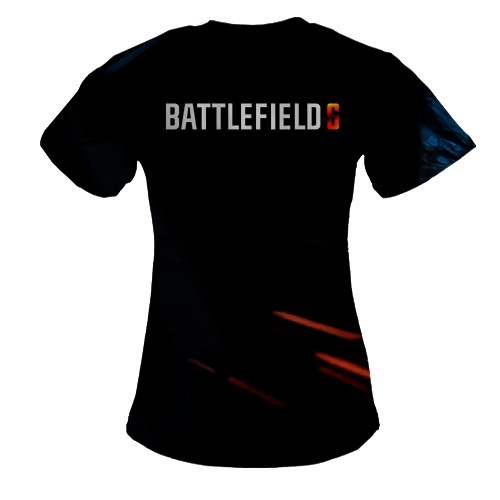 Женская 3D футболка Battlefield 6 Ночная операция (вид сзади)