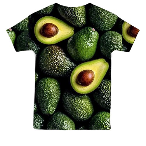 Детская 3D футболка Авокадо (вид сзади)