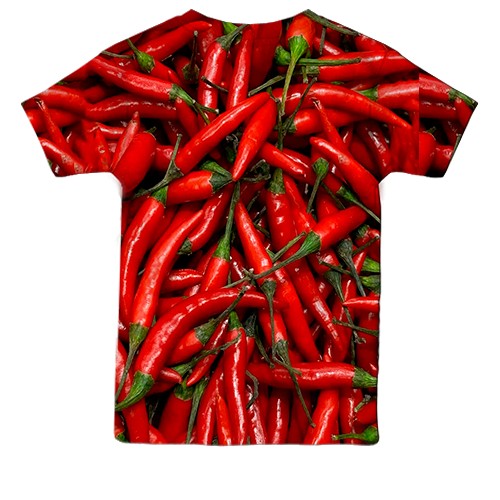 Детская 3D футболка Перец Чили (вид сзади)