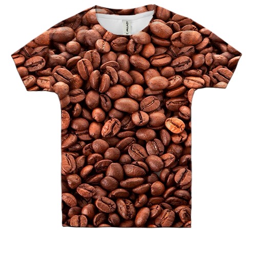 Дитяча 3D футболка Кавові зерна (вид спереду)
