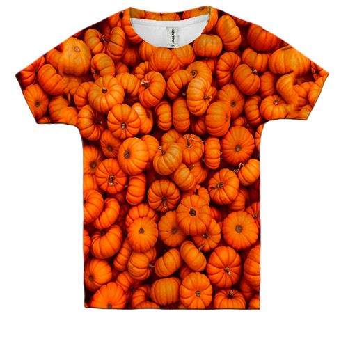 Детская 3D футболка Тыквы (вид спереди)