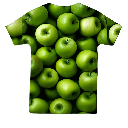 Дитяча 3D футболка Зелені яблука (вид ззаду)